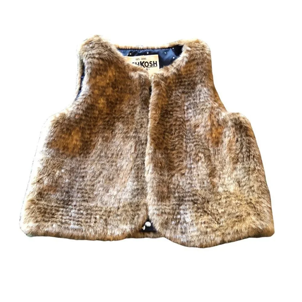 OshKosh B’Gosh faux fur infant vest size 12 months